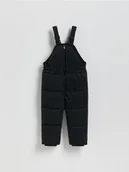 Spodnie i spodenki dla dziewczynek - Reserved - Gumowane spodnie na szelkach - czarny - miniaturka - grafika 1