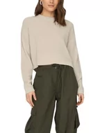 Bluzy damskie - Only Onlmalavi L/S Cropped Pullover KNT Damska bluza z dzianiny, Kamień wiórowy, XL - miniaturka - grafika 1