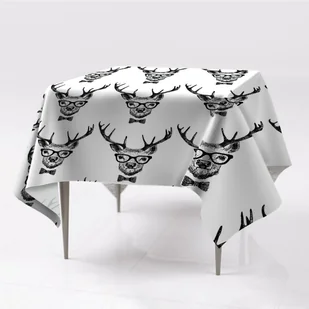 Kolorowy obrus na stół prostokątny Jeleń rysunek, Fabricsy, 150x150 cm - Obrusy i serwetki - miniaturka - grafika 1