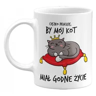 Kubki - Kubek Ciężko Pracuję, By Mój Kot Miał Godne Życie, 330Ml - miniaturka - grafika 1
