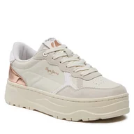 Sneakersy damskie - Sneakersy Pepe Jeans Kore Sun W PLS00009 Écru - miniaturka - grafika 1