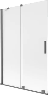 Mexen Velar parawan nawannowy 2-skrzydłowy rozsuwany 120 x 150 cm, szron, gun metal - 896-120-000-31-95 - Parawany nawannowe - miniaturka - grafika 1