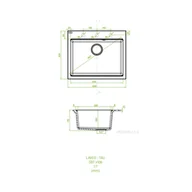 Zlewozmywaki - Laveo Tau Zlewozmywak granitowy jednokomorowy 50x60 cm beż SBT_4106 - miniaturka - grafika 1