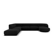 Narożniki - Czarna aksamitna sofa narożna (lewy narożnik) Miley - Micadoni Home - miniaturka - grafika 1