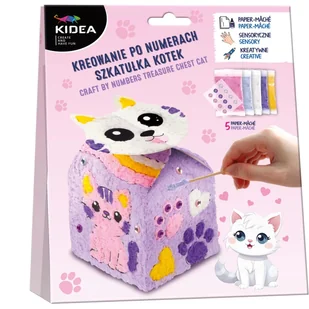 Kreowanie Po Numerach Szkatułka Kotek Kidea - Zabawki kreatywne - miniaturka - grafika 1