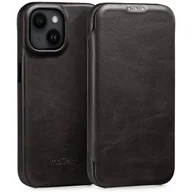 Etui i futerały do telefonów - moVear flipSide 4S - Skórzane etui do Apple iPhone 14 Plus (6.7") | Pokrowiec slim case, Skóra naturalna olejowana (Czarny) - miniaturka - grafika 1