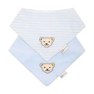 Steiff Unisex Baby Basic chusta na szyję, 2 sztuki w opakowaniu GOTS, Celestial Blue, jeden rozmiar - Akcesoria i dodatki do ubrań dla dzieci - miniaturka - grafika 1