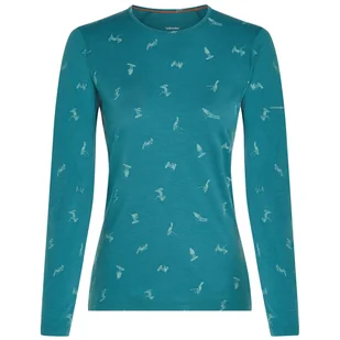 Damska koszulka Icebreaker Women Merino 200 Oasis LS Crewe Snow Day Rozmiar: L / Kolor: jasnoniebieski - Koszulki sportowe damskie - miniaturka - grafika 1