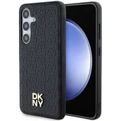 Etui i futerały do telefonów - Oryginalne Etui SAMSUNG GALAXY S24 DKNY Hardcase Leather Pattern Metal Logo MagSafe (DKHMS24SPSHRPSK) czarne - miniaturka - grafika 1