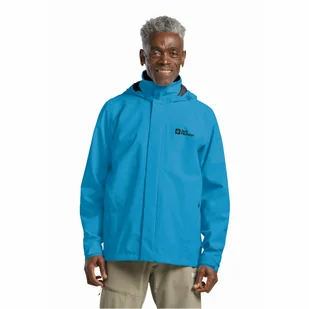 Męska kurtka przeciwdeszczowa Jack Wolfskin TRAILTIME 2L JKT M aurora blue - 4XL - Kurtki męskie - miniaturka - grafika 1
