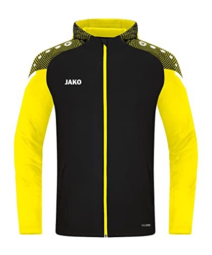 JAKO Męska kurtka z kapturem Performance, neonowo-pomarańczowa/biała/granatowa, M, 6897