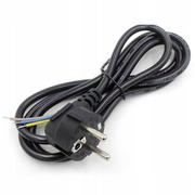 Kable - Przewód zasilający kabel czarny z wtyczką 1,5m 3x0,75mm - miniaturka - grafika 1
