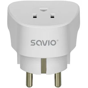 Savio AP-01 gniazdo US – wtyk EU - Akcesoria podróżnicze - miniaturka - grafika 3