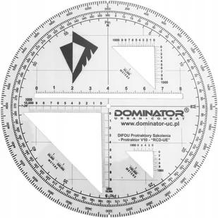 Dominator, Wosjkowy kątomierz na mapę, Taktyczny, PROTRAKTOR V10 - Przybory szkolne - miniaturka - grafika 1