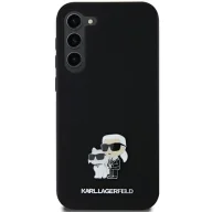 Etui i futerały do telefonów - Etui Karl Lagerfeld Silicone Karl&Choupette Metal Pin na Samsung Galaxy A55 - czarne - miniaturka - grafika 1