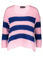 Swetry damskie - miss goodlife Sweter w kolorze jasnoróżowo-granatowym - miniaturka - grafika 1