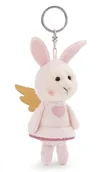 Plecaki - Breloczek Twój Aniołek Stróż Zajączek z Serduszkiem 10cm różowy - Pluszowy towarzysz przytulanka zwierzęca z kółkiem na klucze do smyczy, torby albo plecaka - miniaturka - grafika 1