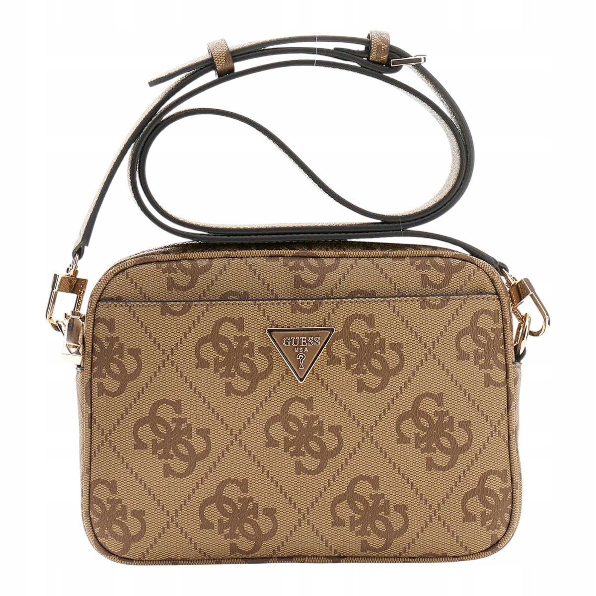GUESS TOREBKA DAMSKA MERIDIAN II CAMERA BAG BRĄZOWA/LATTE