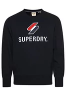 Bluzy męskie - Superdry Bluza męska Code Sl Stacked Apq Crew, granatowy (Deep Navy), XL - miniaturka - grafika 1