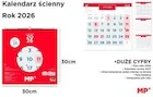 Kalendarze - Kalendarz 2026 ścienny 30x30cm czerwony - miniaturka - grafika 1