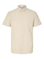Koszule męskie - camicie uomo selected 16092495 linen shirt ss pure cashmere - miniaturka - grafika 1