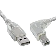 Kable USB - InLine Kabel USB USB-B 3m kątowy Przeźroczysty 34521R - miniaturka - grafika 1
