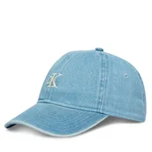 Czapki męskie - Czapka z daszkiem Calvin Klein Monogram Embroidery Denim Cap LV04G5003G Niebieski - miniaturka - grafika 1