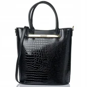 Torebki damskie - Duży Lakierowany Shopper Torba Torebka MONNARI - miniaturka - grafika 1