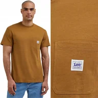 Koszulki męskie - Lee WORKWEAR WW POCKET TEE BRĄZOWA BAWEŁNIANA LUŹNA KOSZULKA T-SHIRT M - miniaturka - grafika 1