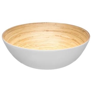 Bambusowa miska na sałatkę 30 cm biała - Miski i półmiski - miniaturka - grafika 1