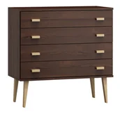 Dom i wnętrze OUTLET - Outlet - Komoda sosnowa drewniana Venuci nr1 99 cm 4s ORZECH - miniaturka - grafika 1