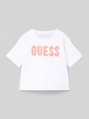 Koszulki dla dziewczynek - T-shirt z napisem z logo - miniaturka - grafika 1