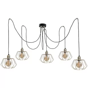 KET Industrialna LAMPA wisząca metalowa OPRAWA loftowy ZWIS klatki pająk spider złoty KET578 - Lampy sufitowe - miniaturka - grafika 1