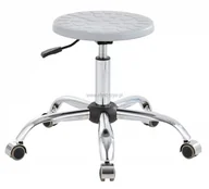 Fotele kosmetyczne - Taboret laboratoryjny niski popiel/chrom - miniaturka - grafika 1