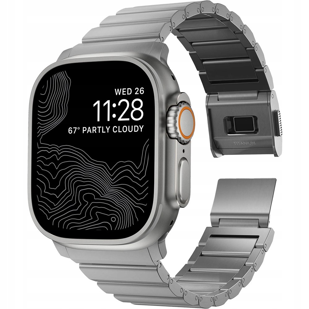 Nomad Bransoleta Titianium Band do Apple Watch 49/46/45/44 mm, srebrna