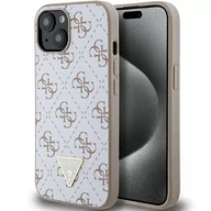 Etui i futerały do telefonów - Etui Guess GUHCP15SPG4GPH Apple iPhone 15 / 14 / 13 hardcase 4G Triangle Metal Logo biały/white - miniaturka - grafika 1