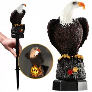 Figurka orła na kamieniu z lampą Led 13 x 8 cm - Pozostałe ozdoby ogrodowe - miniaturka - grafika 1