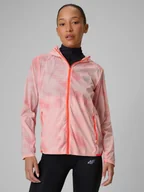 Kurtki i kamizelki sportowe damskie - 4F Kurtka do biegania damska - różowa XS - miniaturka - grafika 1