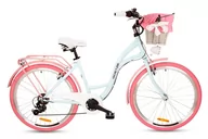 Rowery - Rower miejski damski z przerzutkami Goetze 26 cali błękitny - miniaturka - grafika 1