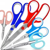 Nożyczki krawieckie - 5x NOŻYCZKI KRAWIECKIE SZKOLNE WIELOFUNKCYJNE ZESTAW NOŻYCZEK KOMPLET 5 SZT - miniaturka - grafika 1