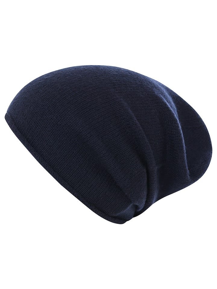 Zwillingsherz Kaszmirowa czapka beanie w kolorze granatowym