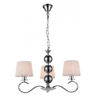 Candellux Żyrandol nowoczesna LAMPA abażurowa OPRAWA wisząca CLARA 33-21618 Chrom ecru - Lampy sufitowe - miniaturka - grafika 1