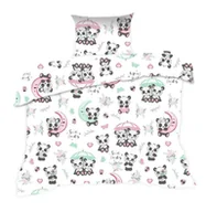 Pościel dla dzieci - Pościel 140x200 pandy biała kolorowa Kids - miniaturka - grafika 1