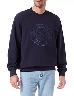 GANT Męska bluza D2 monogram z dekoltem w kształcie litery C, wieczorny niebieski, M - Bluzy męskie - miniaturka - grafika 1