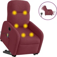 Fotele - vidaXL vidaXL Podnoszony fotel masujący, elektryczny, rozkładany, czerwony - miniaturka - grafika 1