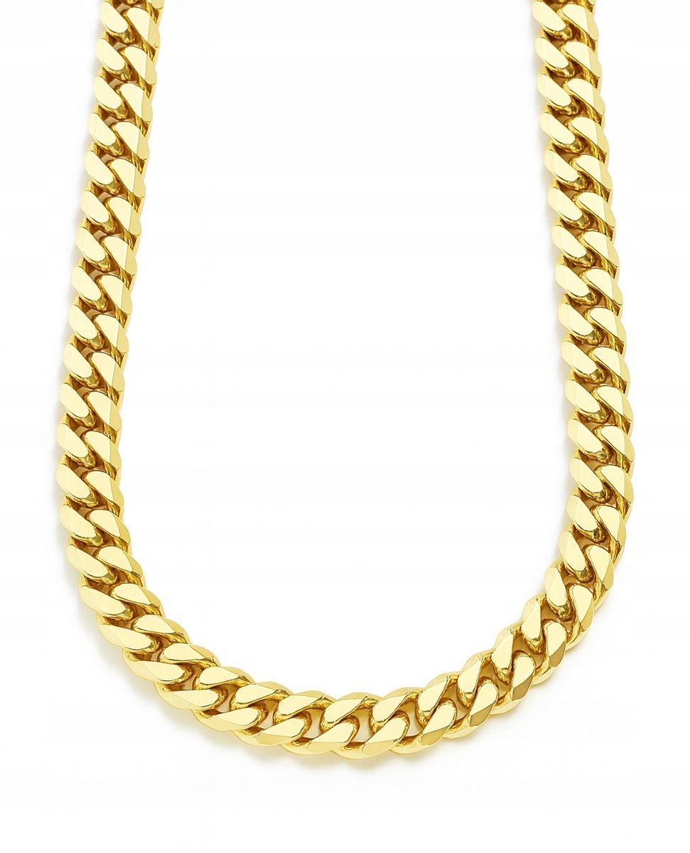 MĘSKI ZŁOTY ŁAŃCUCH PANCERKA SPLOT KUBAŃSKI CUBAN LINK 60CM 14KT 585