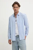 Koszule męskie - Guess Jeans koszula bawełniana męska kolor niebieski slim z kołnierzykiem klasycznym M4YH35 WGCF1 - miniaturka - grafika 1
