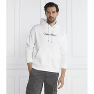 Bluzy męskie - Calvin Klein Bluza DOUBLE FLOCK LOGO HOODIE | Regular Fit - miniaturka - grafika 1