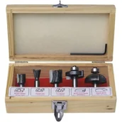 Frezy - DEDRA Zestaw 5 szt. Frezów kształtowych do drewna, z węglikiem, chwyt 8mm 0782 - miniaturka - grafika 1