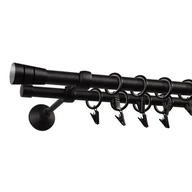 Karnisze - Karnisz podwójny Siena 19 mm 200 cm czarny - miniaturka - grafika 1